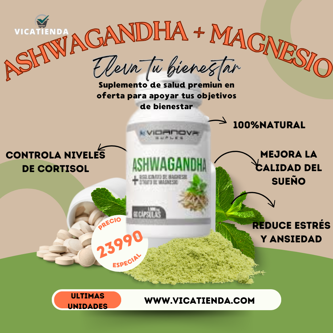 AshwaMag™-Ashwagandha + Magnesio 1000mg 60 CAPS